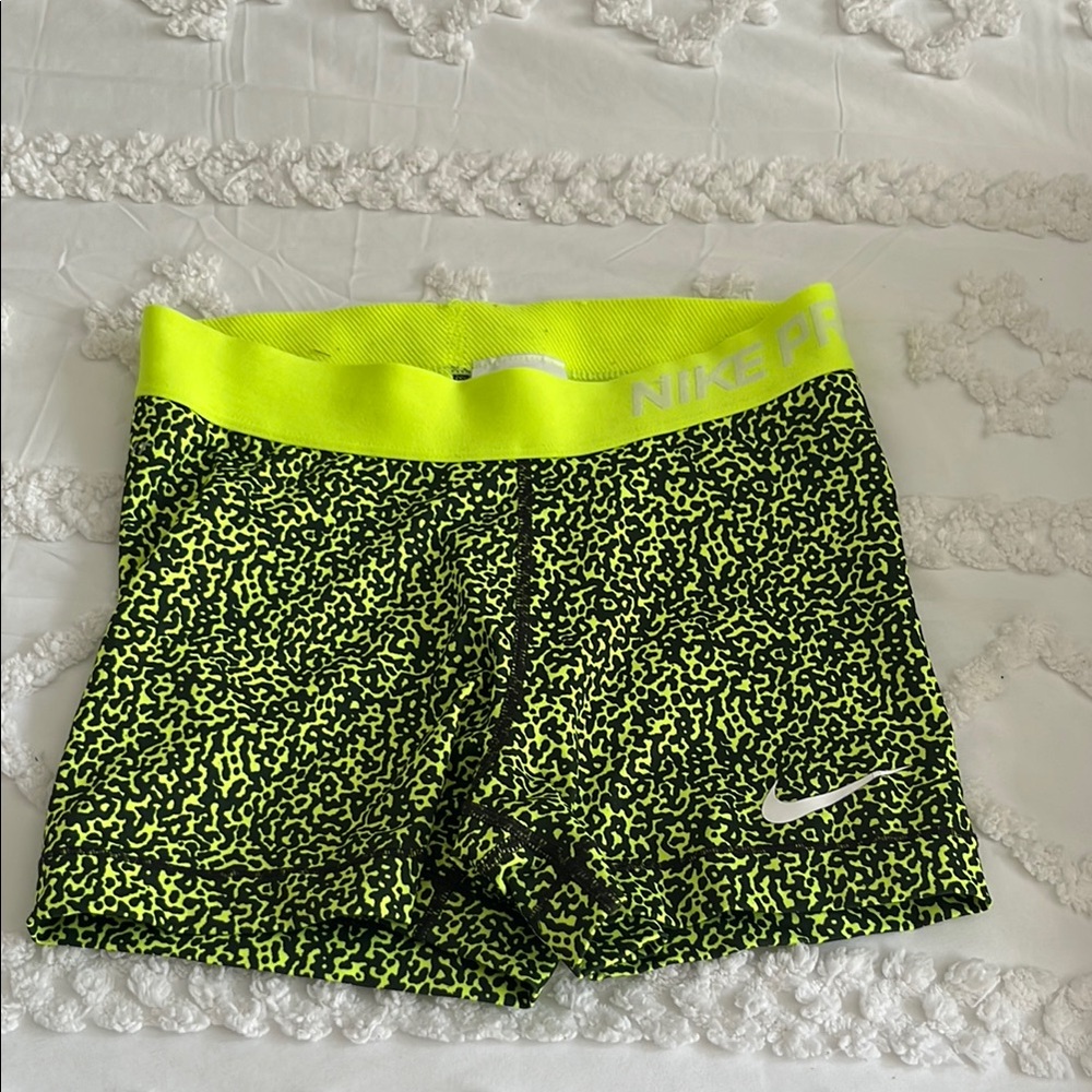 Women’s Neon Yellow Nike Pro Shorts size small